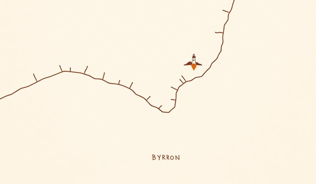 Illustrated map of Byron Bay